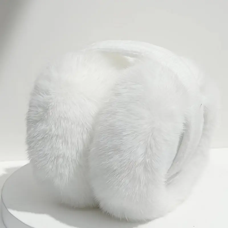 Winter Warm Foldable Earmuffs Solid Color Thick Ear Warmer Coldproof Stretchable Plush Earmuffs For Women & Men 1