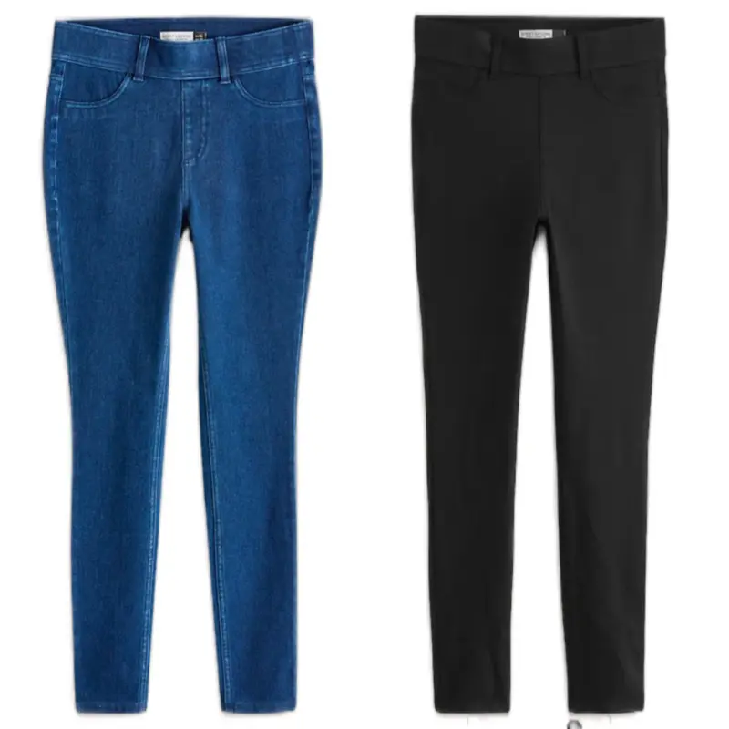 Sculp Jersey Denim Jegging Pull On Jeans Blue or Black Slim Smart Casual Comfort Bottoms 8 - 22