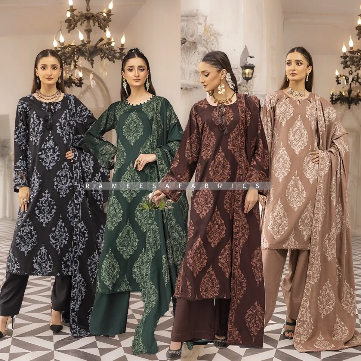 SD-signature Embroidered Warm Women's Shalwar Kameez Pakistani Indian Fashion Suit - Womenswear, Comfort