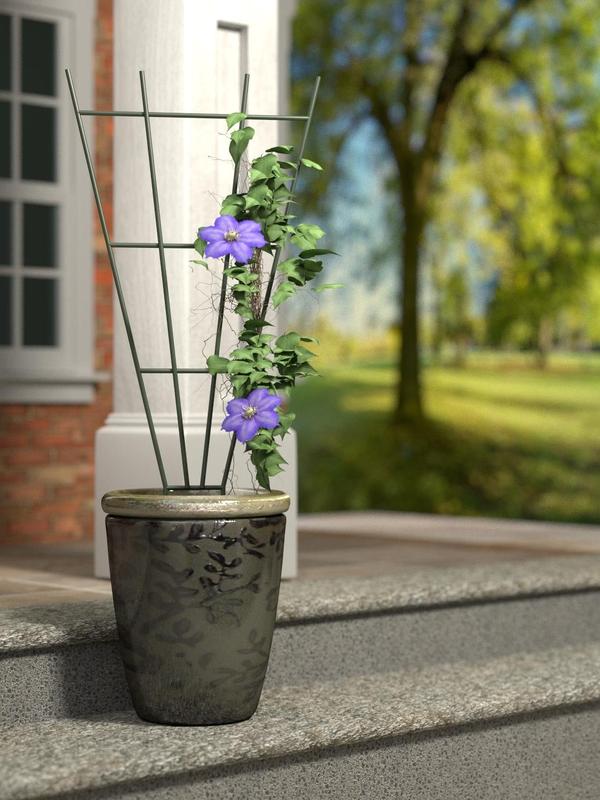 Green Fan Pot Trellis for Home Garden and Plant Display - Perfect for Displaying Your Plants 1