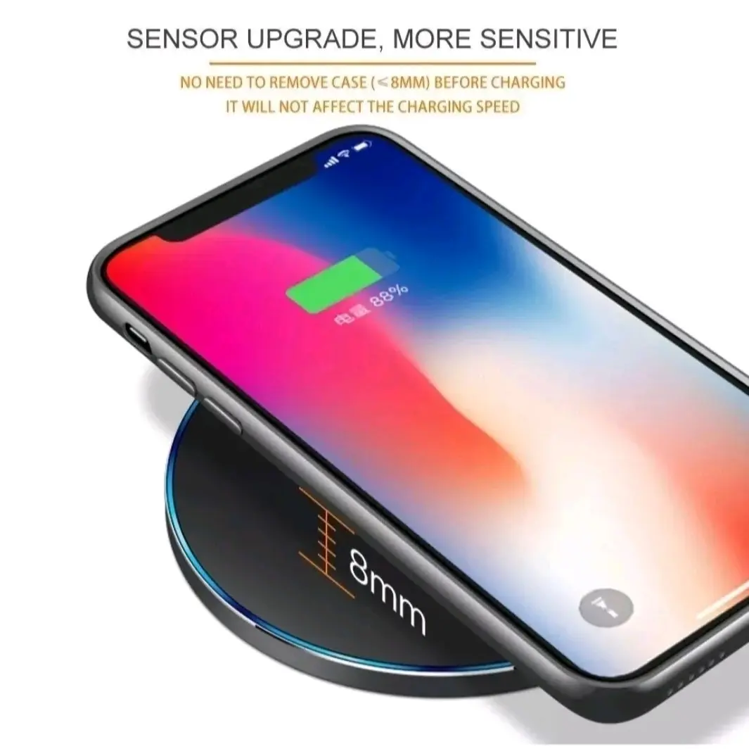 Fast Wireless Charging Pad for Smartphones and Cellphones - Compatible with Apple, Samsung, Huawei Device Portable Electronic Mobile Charger