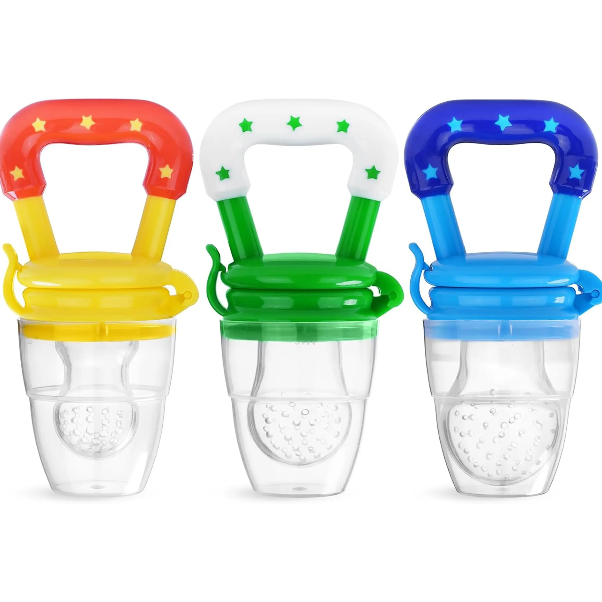 Silicone Baby Fruit Feeder Pacifier, 3Pcs Baby Food Feeder Set, Fruit Feeder Pacifier, Small, Medium and Large Baby Pacifier Feeder, Teething Pacifiers Fresh Fruit Feeder for Infant Toddlers