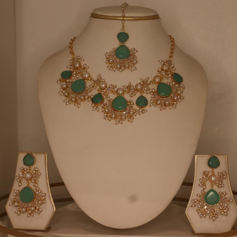 Stone & Pearl Pakistani/Indian Jewellery set 2