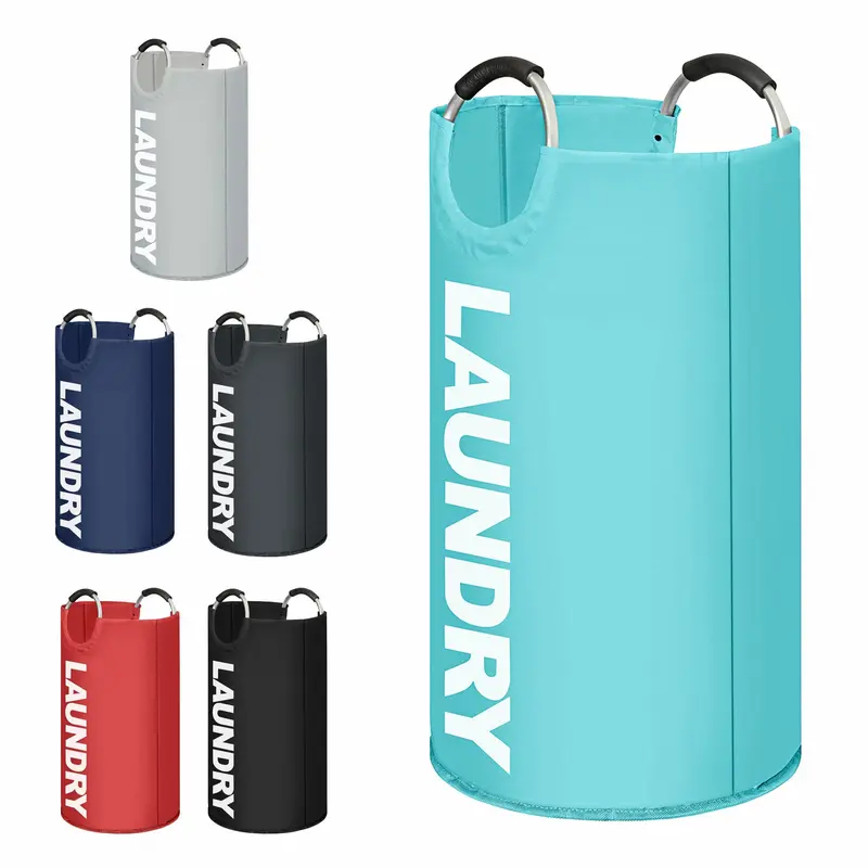82L Foldable Laundry Basket - Available in Multiple Colors Lightweight Organiser collapsible laundrybasket Aluminum Waterproof 2