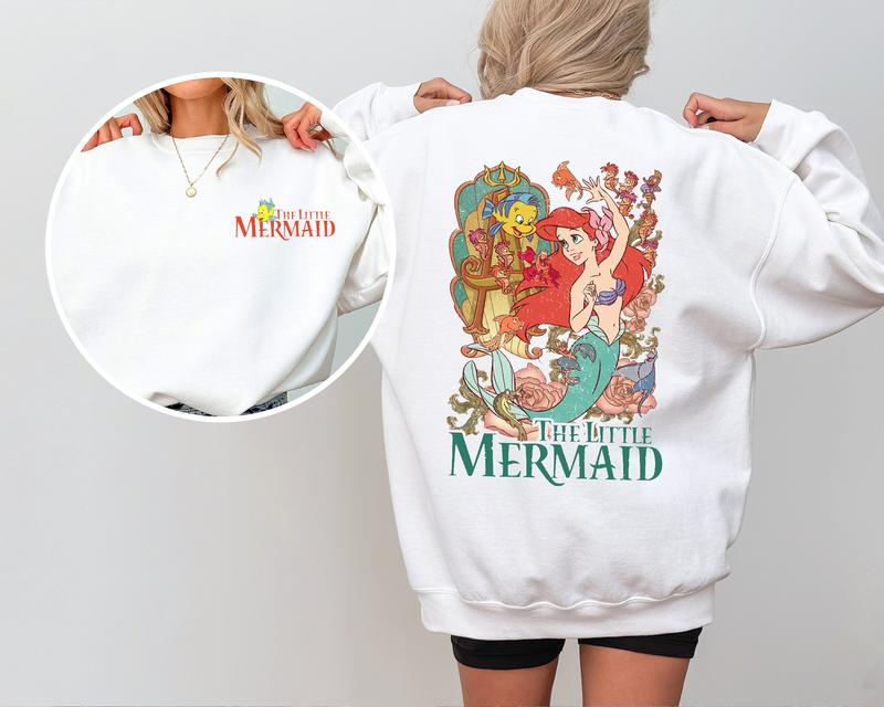 2-Sided Dney Little Mermaid Shirt, Princess Ariel T-shirt, Dney Girls Trip Tee, Retro Dneyland Sweatshirt, Walt Dney World Family Hoodie 0