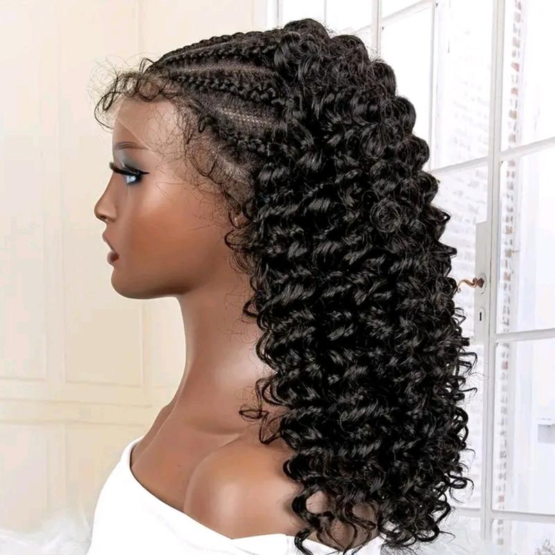 14" Cornrow Frontal Wig transparent Lace 3