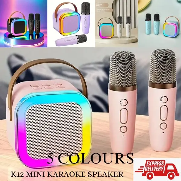 Kids Christmas Gift Mini Karaoke Machine, Portable Karaoke Speaker With 2 Wireless Microphones
