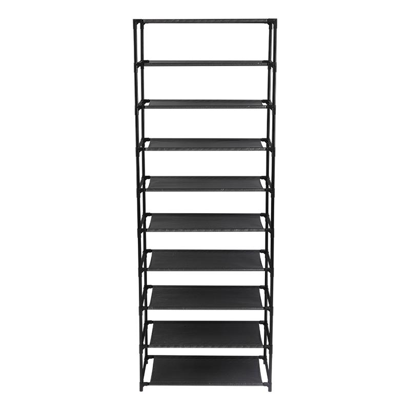10 Layer Stackable Shoe Rack Storage Shelves Stainless Steel Frame Holds 50 Pairs Of Shoes 5