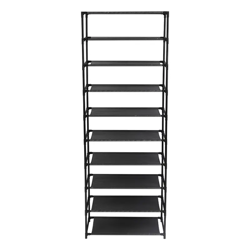 10 Layer Stackable Shoe Rack Storage Shelves Stainless Steel Frame Holds 50 Pairs Of Shoes 5