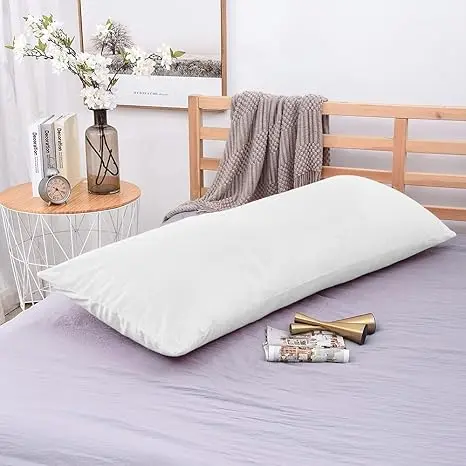 Grace Home Double 4ft 6” Bolster Pillow - Hypo-allergenic Cotton Blend Bolster Pillow Full Body Orthopedic Long Pillow for Side Sleeper, Back, Neck, Maternity Support Pregnancy Pillow Comfortable Breathable Multipack 5