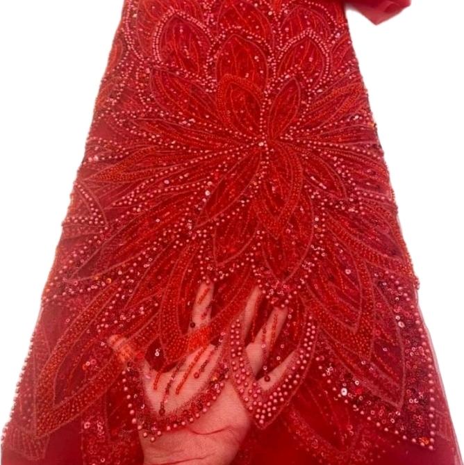 Luxury handbeaded fabric material 0