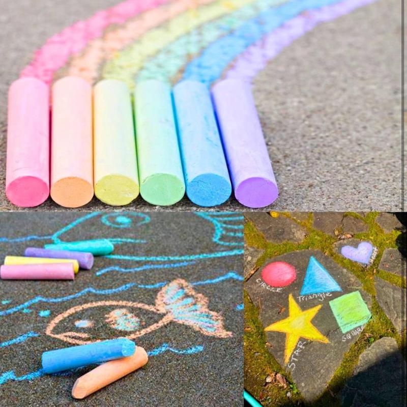 18 Pieces Chalk Set, Sidewalk Chalk, 3 Box Sidewalk Chalk for Kids, Chalk for Kids, Road chalk, Sidewalk Chalk Sets For Kids, Outdoor Art Activities for Kids Outdoor Side Walk Outside Drivewa 6371 3