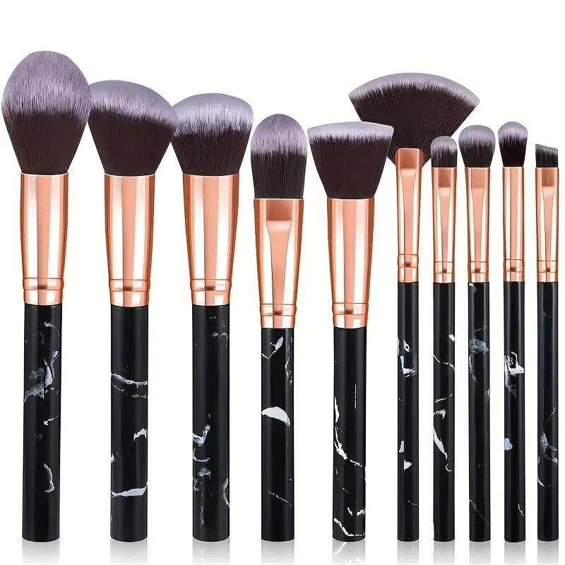 10Pcs Makeup Brushes Tool for Cosmetic Powder, Eye Shadow, Foundation, and Blush Blending brush tool brash 1