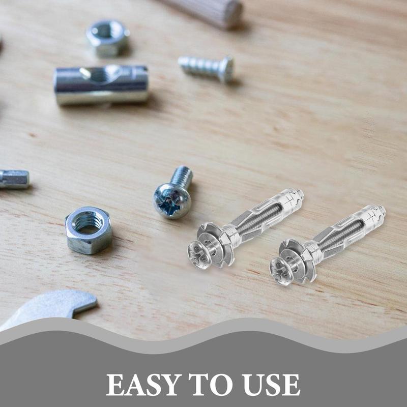 30Pcs Hollow Wall Anchors Expansion Nut Jack Fixing Nuts Steel Jack Nuts for Hollow Anchors Tool with Screw Screws Fixing 3