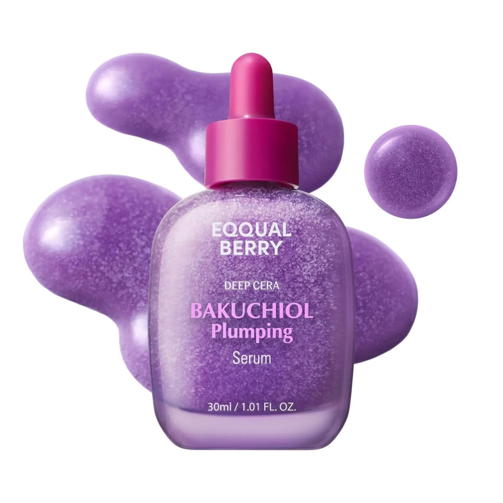 EQQUALBERRY Bakuchiol Plumping Serum - Natural Retinol Alternative for Sensitive Skin, 1.01 oz / 30 ml - Daily, Moisturizer, Niacinamide Hydrate Moisturizing Cleansing Hyaluronic Acid Pore Oil moisturiser bakuchiol  serum eqqualberry  bakuchiol  serum
