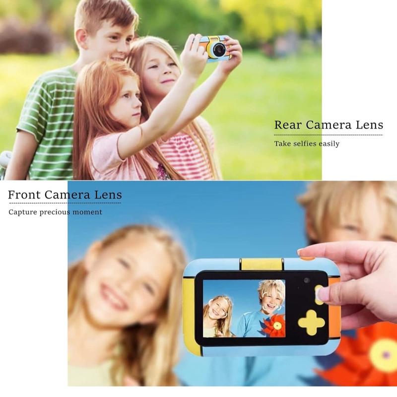 Kids Digital Camera Selfie Camera for Kids Children 3-10 Years 1080P FHD Video Camera Cam with 2.4” LCD, 32GB Card, 4X Zoom, Filters, Kids Camera Gift for Boys Girls 3 4 5 6 7 8 9 10 Years Portable Rechargeable Birthday Screen 2
