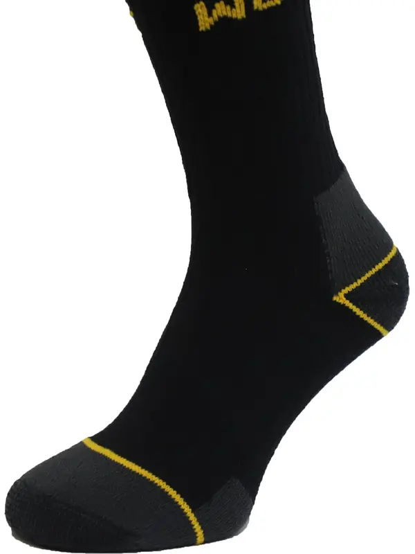 10 Pair Men's Heavy Duty Work Socks Black Reinforced Heel & Toe Rich  Optimal Comfort - Size UK 6-11 Cotton Plain Summer Winter Ankle Menswear Basic Stretch Top Medium Polyester 8
