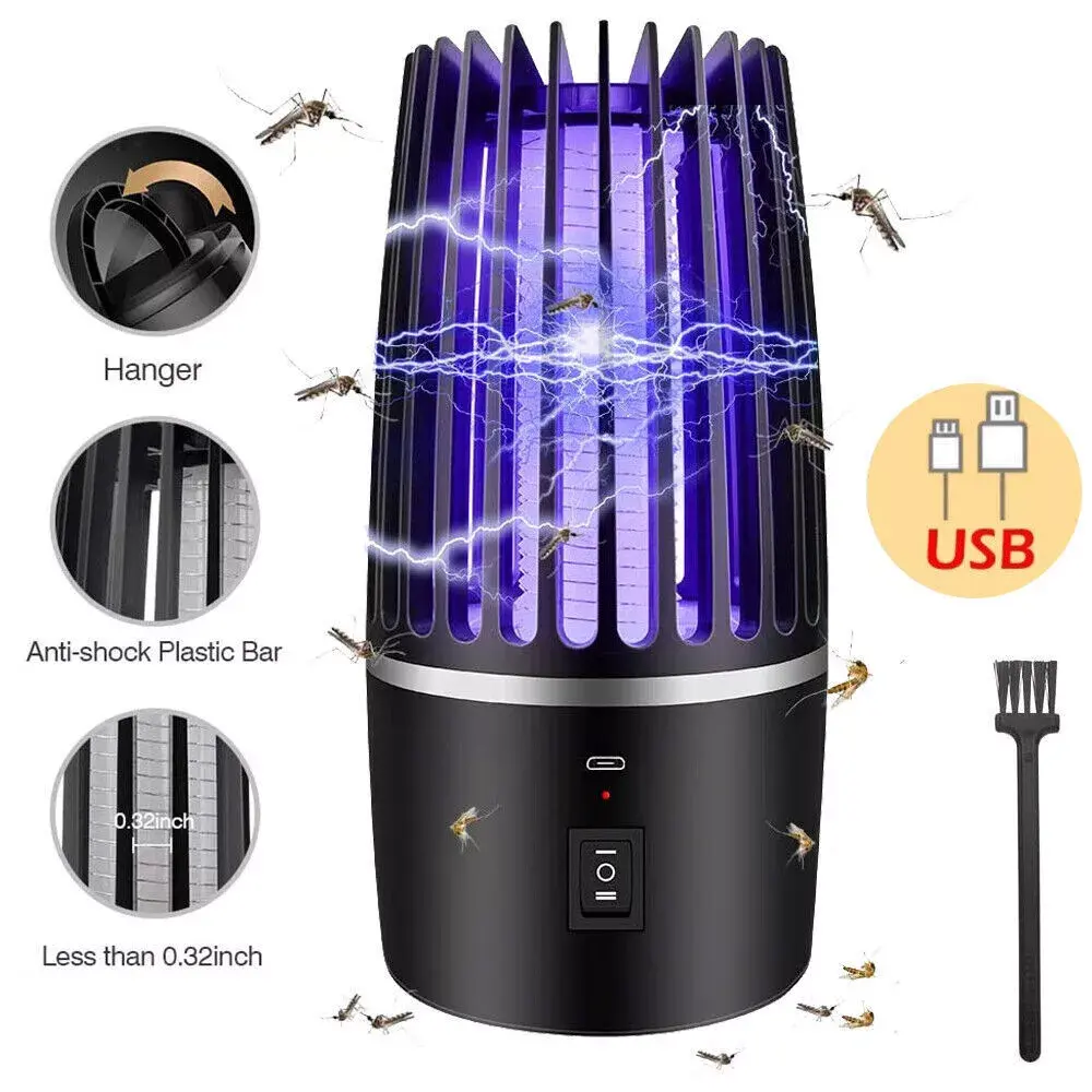 Mosquito Killer Lamp Electric Rechargeable Zapper Bug Fly Insect Trap UV Light