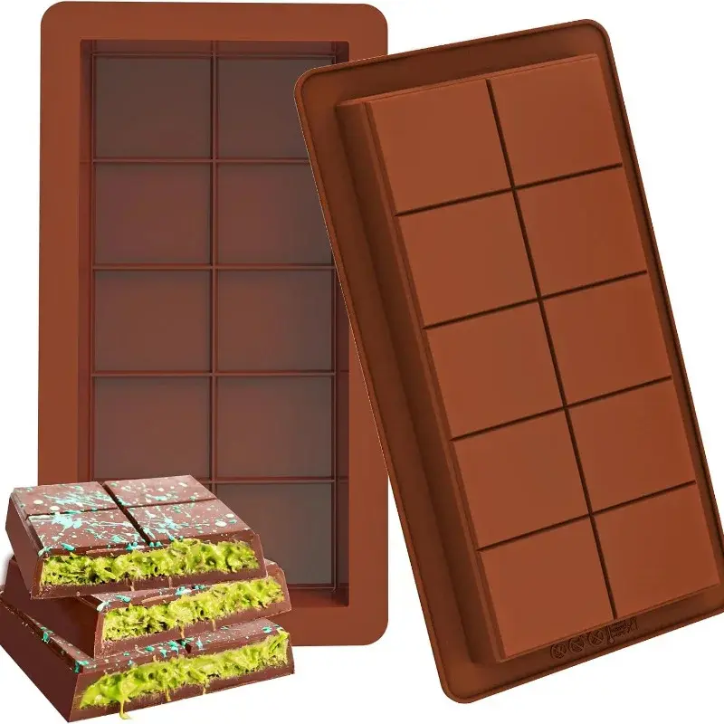 Chocolate Bar Molds Silicone Bars Break Apart Wax Melt Mould Easy Release Rectangle Durable for Protein and Energy Handmade Gift Customized Flexible