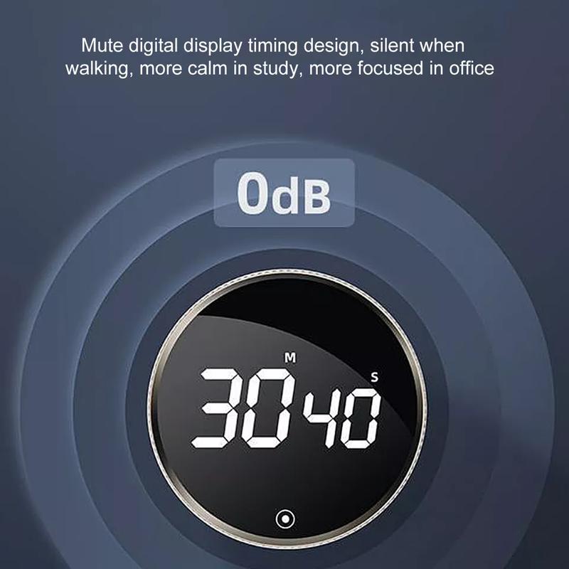 LED Digital Magnetic Countdown Alarm Clock Study Stopwatch Kitchen Timer Cooking Metal Set Utensils 7