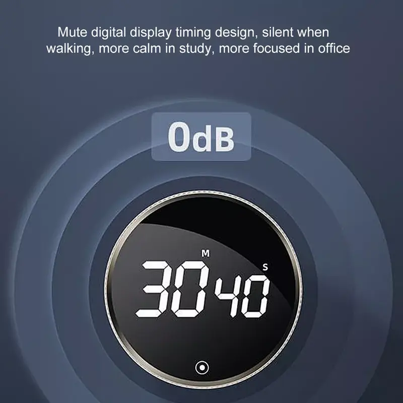 LED Digital Magnetic Countdown Alarm Clock Study Stopwatch Kitchen Timer Cooking Metal Set Utensils 7