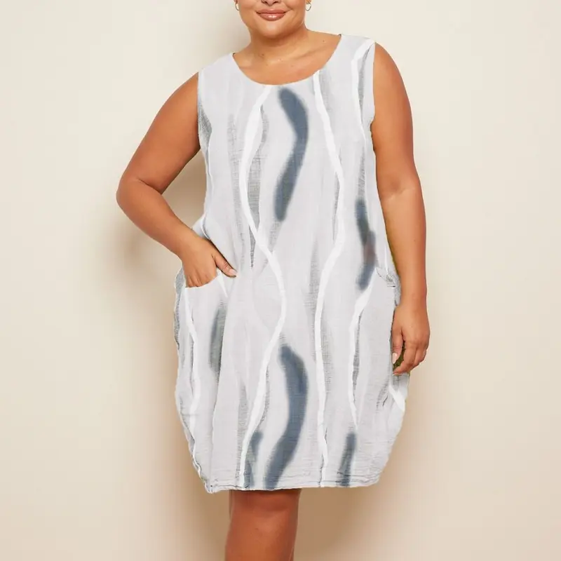 MISSHASHTAG Women Sleeveless TyeDye printed pocket Legen look Midi Dress 4
