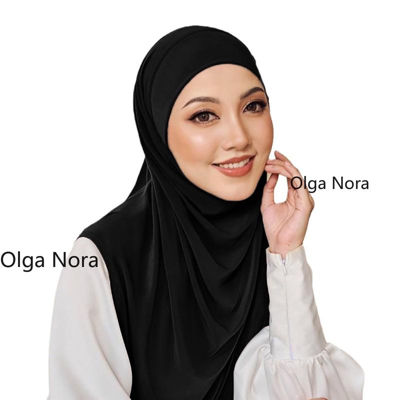 Olga Nora ON2751ON Versatile Women's Headscarf with Face Cover - Double Layer Modest Hijab for Daily Wear and Special Occasions square  hijab 3
