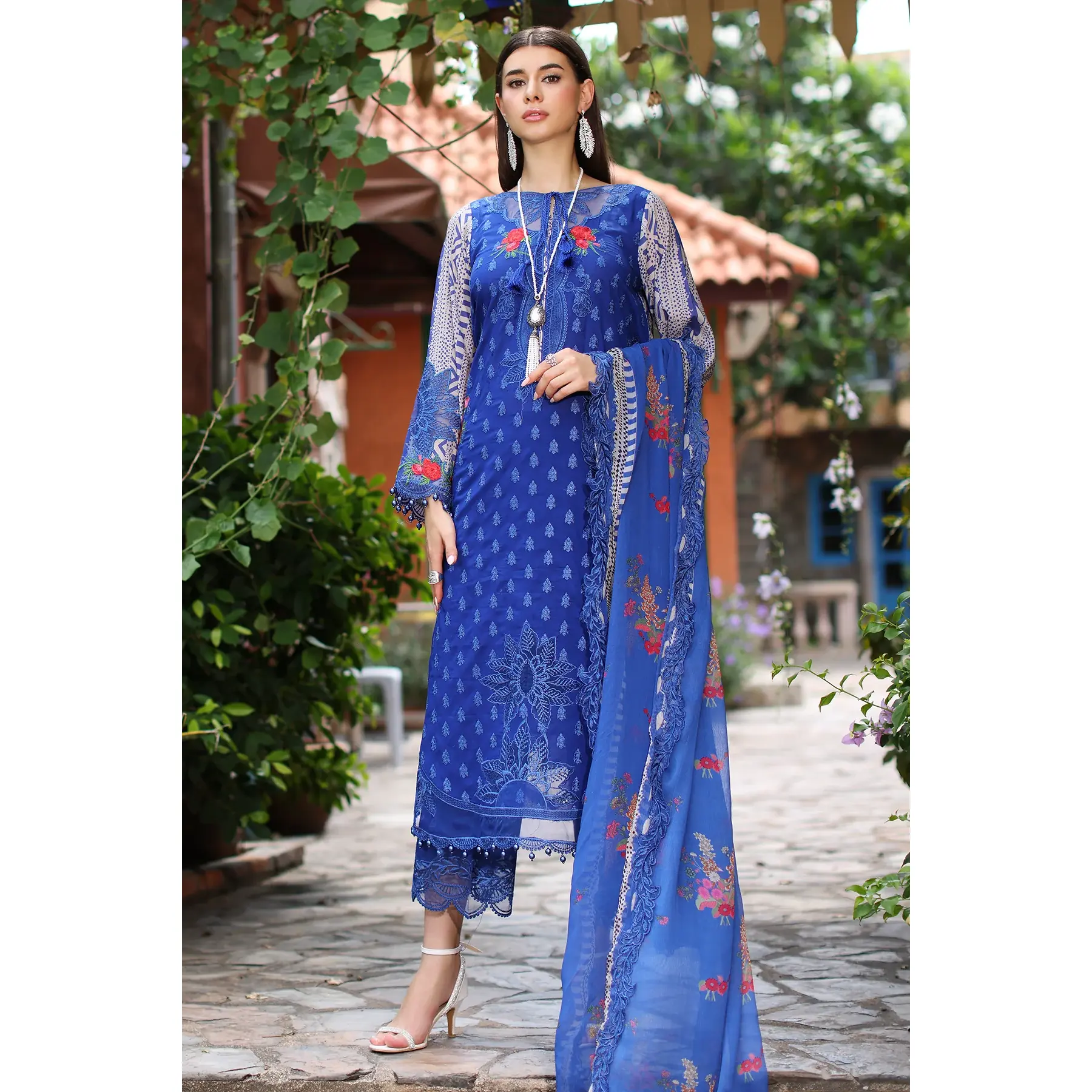 CRS4-17 - Fully Stitched 3PC - REEM Printed & Embroidered Lawn Collection by Charizma