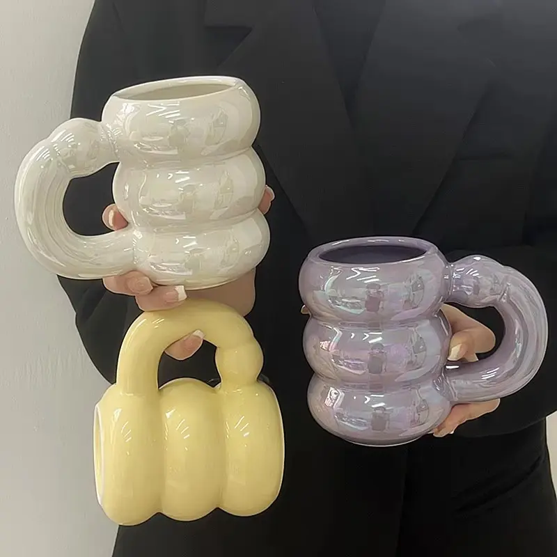 420ml Ceramic Chubby Mug Creative Nordic Coffee Cup Cute Office Afternoon Tea Cloud Mugs Kitchen Drinkware Home Accessories Tumbler Washable 3