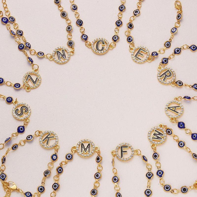 A-Z Letter Evil Eye Bracelet 3