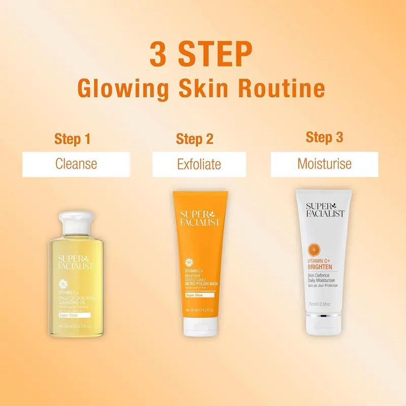 Super Facialist - Vitamin C + Brighten Skin Renew Cleansing Oil, Face Cleanser for Dissolving Makeup & Remove Daily Impurities, Contains Olive Oil, Vegan Friendly, 200ml (Cleansing Oil) 7