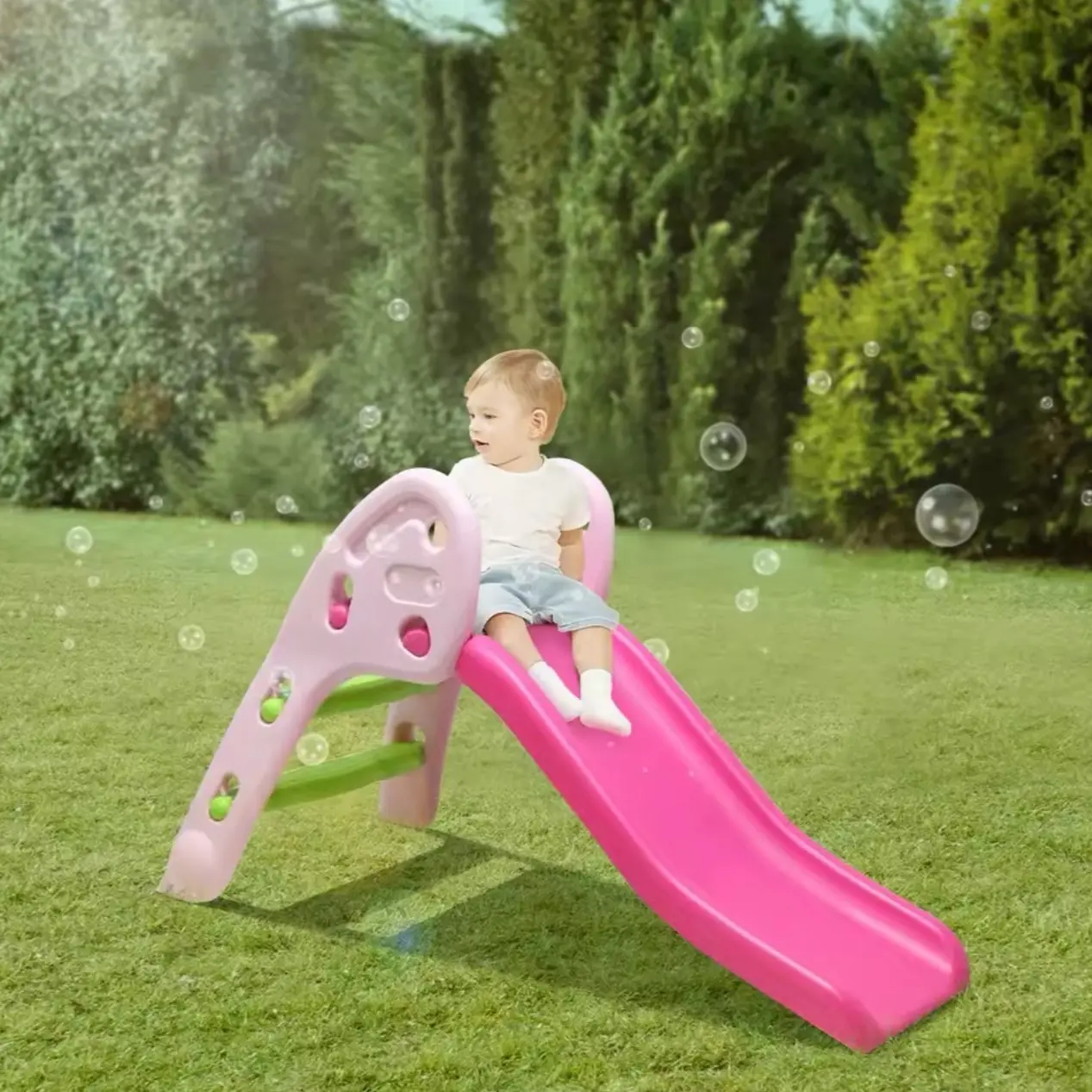 Portable Folding Junior Play Slide for Toddlers Age 1-3 Perfect for Indoor & Outdoor