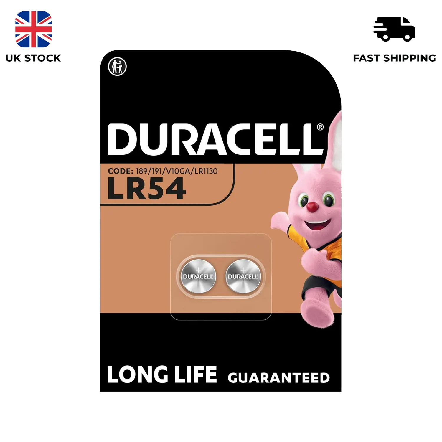 Duracell LR54 Batteries AG10, 389, LR1130, 189, V10GA Button Batteries Reliable Power for Watches, Calculators & More Digital Devices