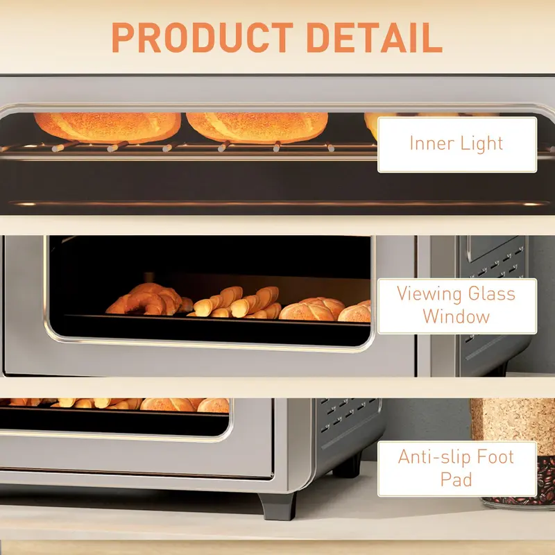 24L Silver Air Fryer Oven 1600W Oil Free Cooking with Timer Touch Screen by HOMCOM 8