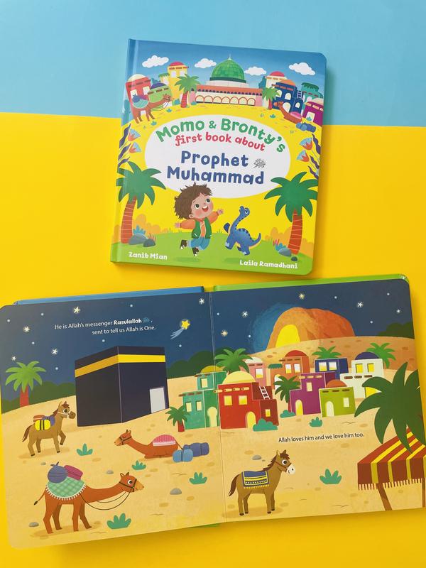 Momo & Bronty's First Book About Prophet Muhammad (saw) Hardback board book for toddlers 0-3 2