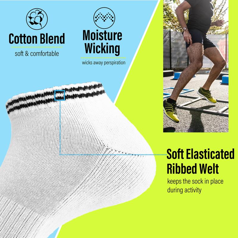 The Essentials Wardrobe Mens Socks 6 Pack Trainer Liner Gym Running Socks Arch Support Moisture Wicking Cushioned Soft Elasticated Ribbed Welt Mens Sports Socks Size 6-11 3