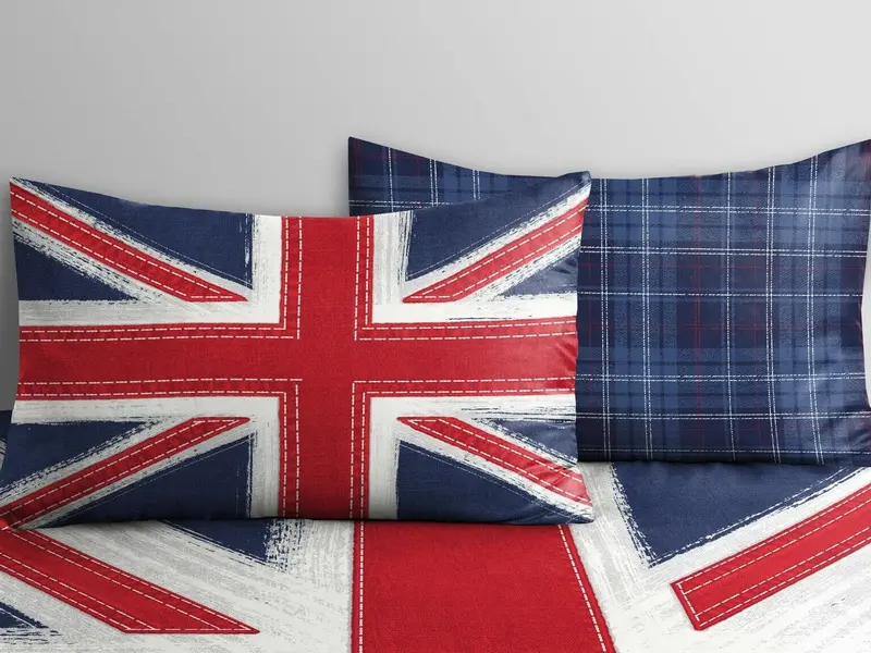Union Jack Reversible Checkered Duvet Cover Pillowcase(s) Bedding Set Polycotton 3