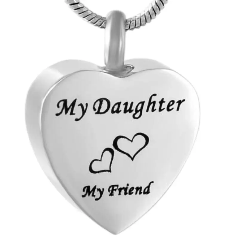 My Daughter My Friend Heart Cremation Ashes Necklace - Free Chain - Free UK Delivery Memorial Jewellery. 0
