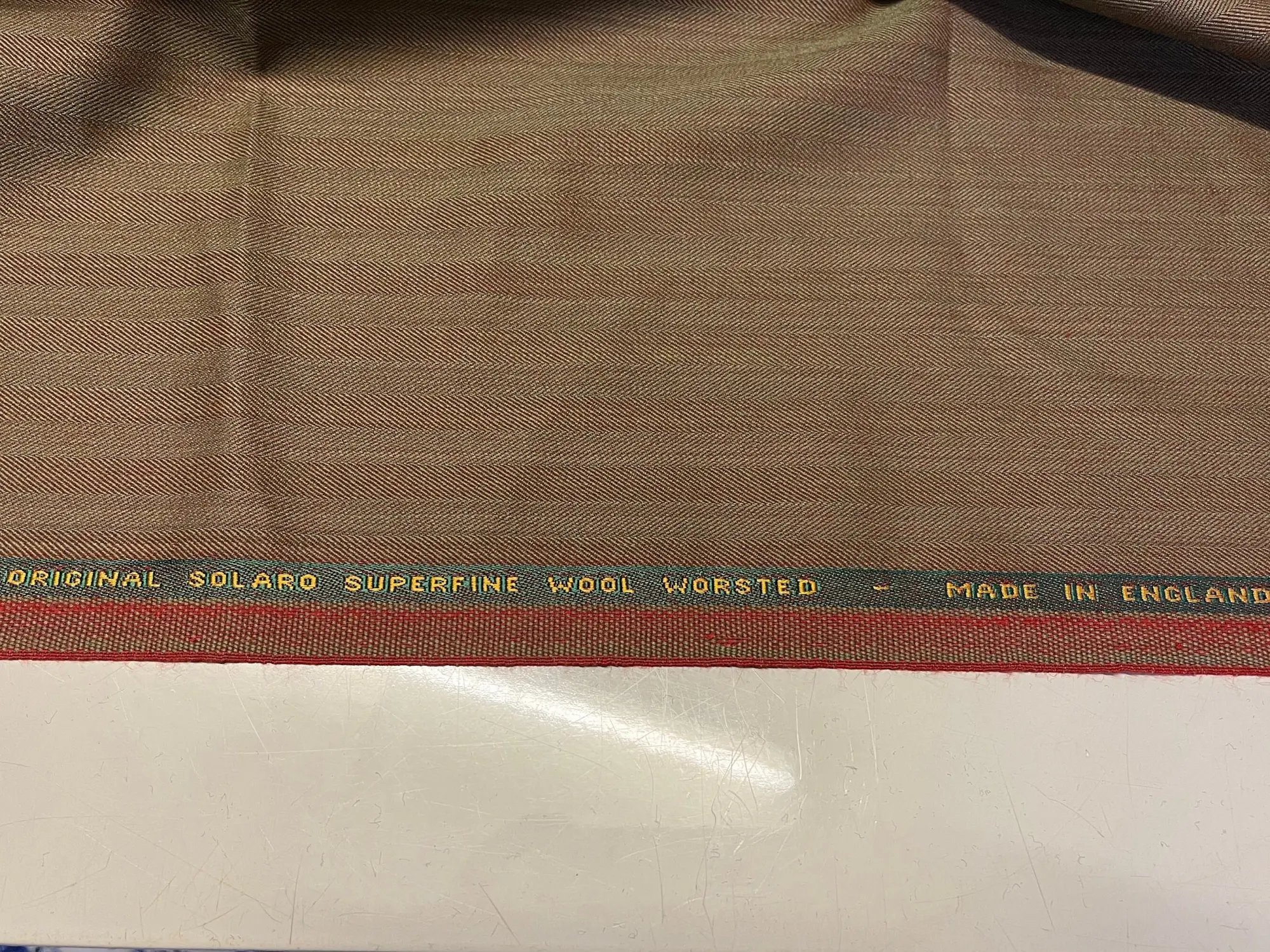 NEW High Class Two Tone Herringbone Original Solaro Superfine Wool Worsted Made In England Suiting Fabric