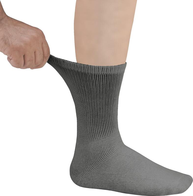 6 Pairs Men's Non Elastic Diabetic Socks Loose Soft Grip Top for Work and Sports UK Size 6-11 Cotton Polyester Summer Winter Ankle Plain Menswear Black Grey White 5