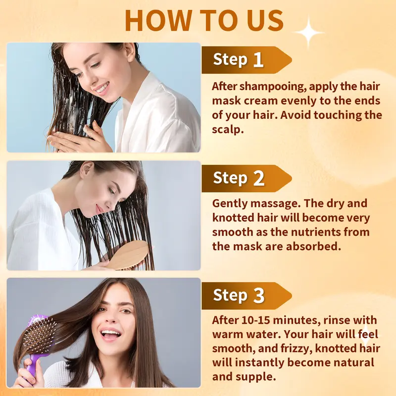 MEIDU Collagen Hair Mask,Coconut Oil Deep Treatment,Ginseng Nourishing,Shine Smooth Nourishing Repairing Moisture Conditioner 4