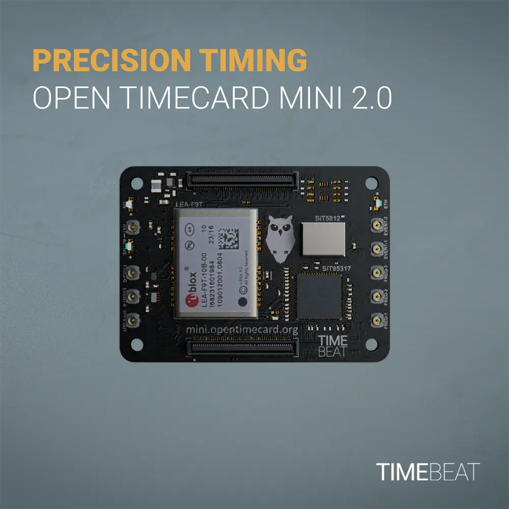 Timebeat Open Timecard Mini Precision Timing Module Multi-band & Multi-constellation 1.5us/24hr holdover