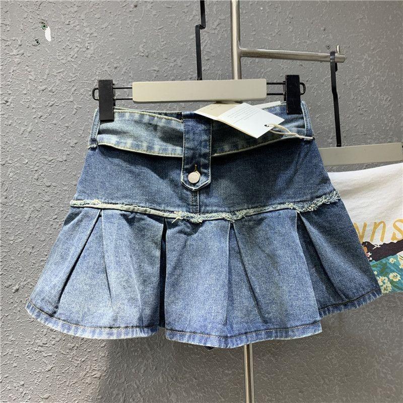 Product Introduction of new-Harajuku Vintage Light Blue Sweet Pleated Denim Skirt Women Y2K Street Fashion New Popular Slim A-shaped Half-length Hip Skirt 11