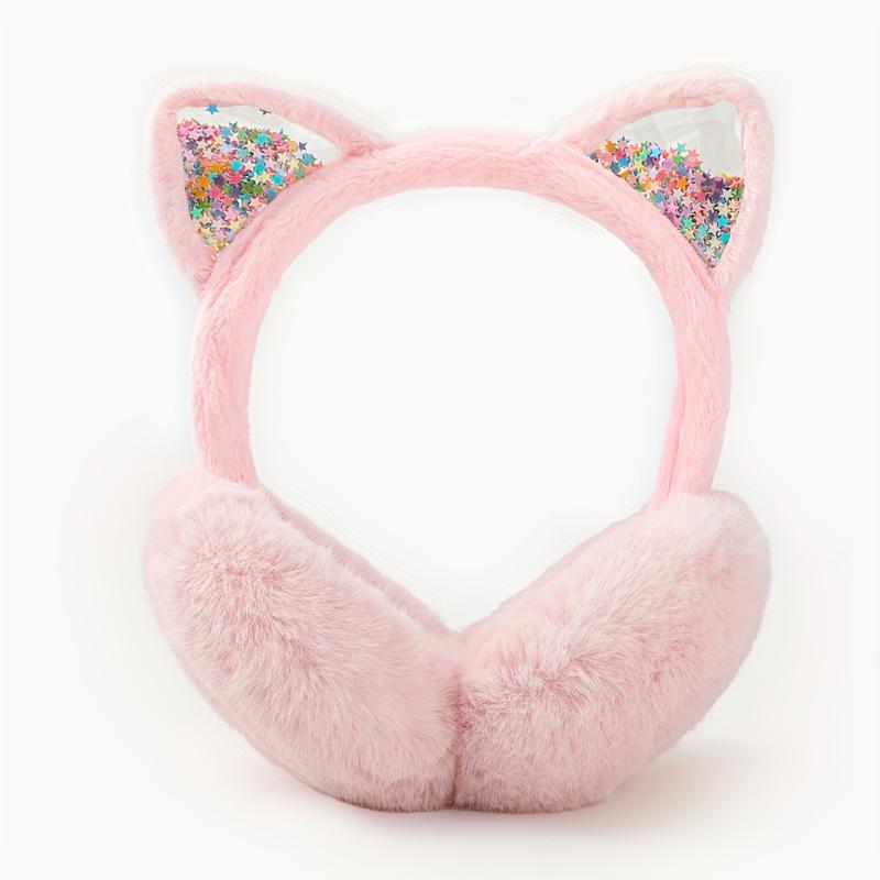 Product Introduction of Festive Cat Ear Headphones: Soft Faux Fur Ear Warmers with Sparkly Ears - Perfect for Winter Fashion 6