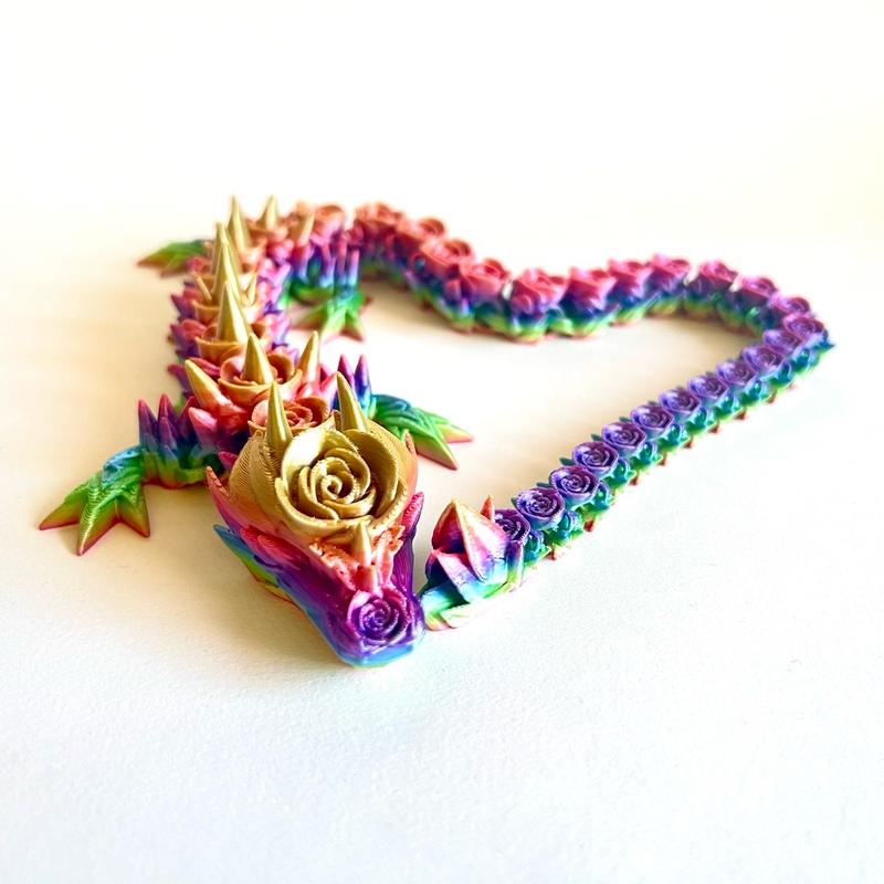 Cinderwing3D Rose Dragon: 3D Printed Fidget Toy | Desk Buddy Multicoloured 3