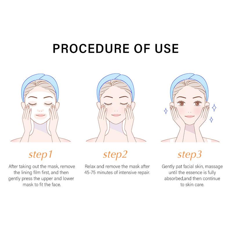 【Angel Silk】6pcs Deep Collagen Overnight Mask Facial Hydroge Masks with low molecular weight collagen for elasticity, firming, and moisturizing 6