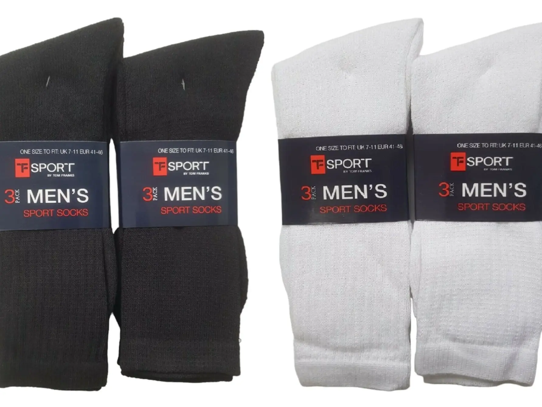 3/6/12 PAIRS MENS WHITE BLACK SPORT COTTON RICH SPORTS SOCKS UK 7-11 میں