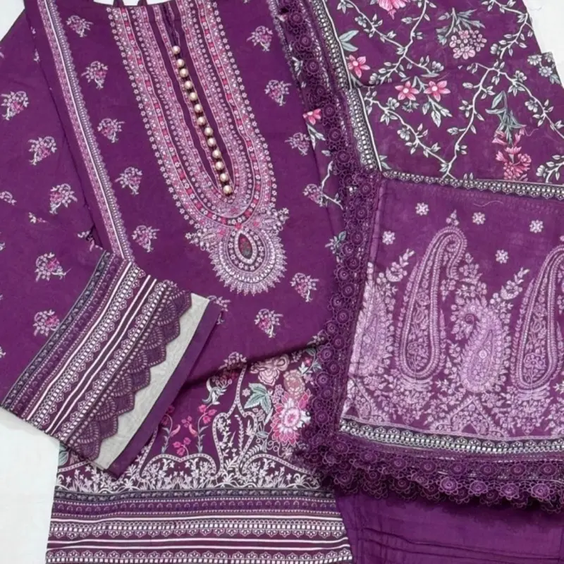 Mausummery purple lawn 3pc suit BK141