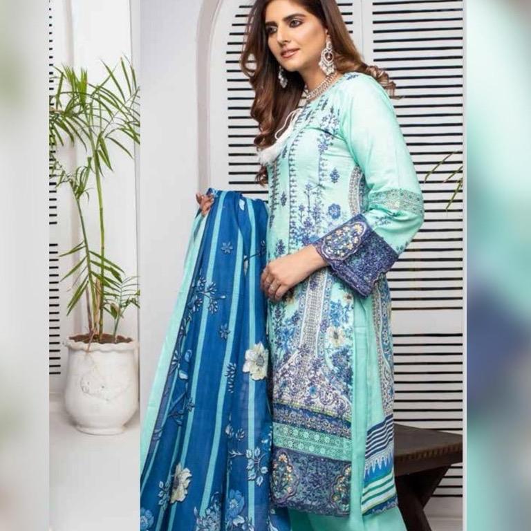 Munira Lawn D7 012 Printed and embroidered readymade suit chiffon dupatta  Casual Womenswear Summer Clothing 2