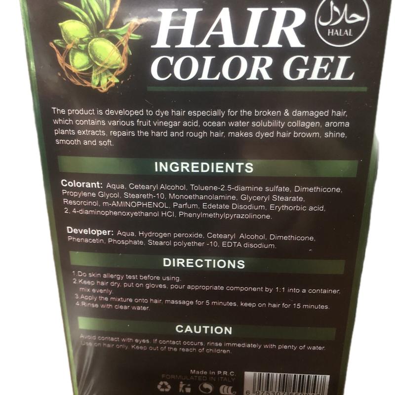 Lichen Professional Hair Color Gel LARGE SIZE NATURAL BLACK 500ml Hair Dye - Beard Color 8